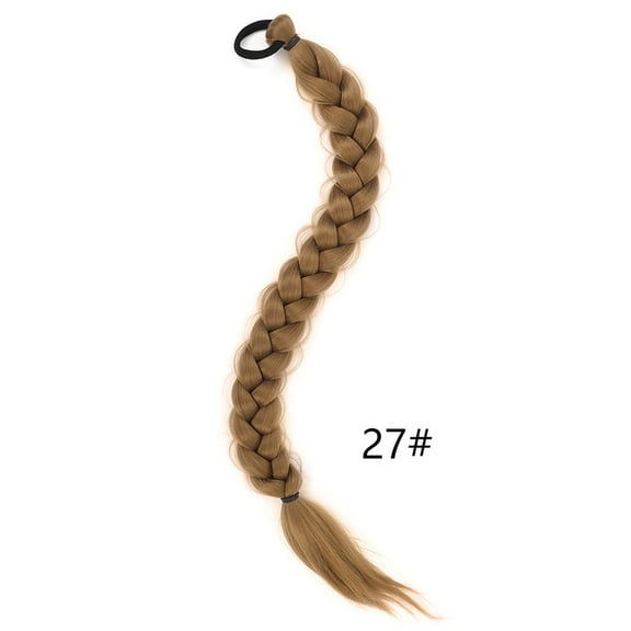 Nvzi Braid Wigs (Hair Loop Style) Ponytail Extension - 2 Pcs , Medium Brown, 60.96CM/24in Length, Heat-Resistant Synthetic Hair, Realistic Texture for Women’s Daily Hairstyling,