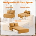 thumbnail image 2 of Puremind Canapé-Lit Escamotable Format Simple, Canapé-Lit Convertible en Lin, Causeuse Canapé Escamotable pour Petit Espace/appartement/bureau, Jaune, 2 of 7