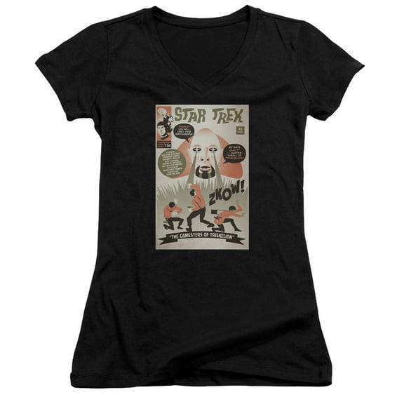 Star Trek Tos Episode 45 Junior Women's V-Neck T-Shirt Black