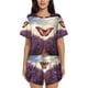 thumbnail image 1 of Balery Butterfly Over Lavender Conjunto de Pijama para Mujer con Estampado, Dos Piezas de Manga Corta y Shorts, Ropa de Dormir Suave con Cuello Redondo y Bolsillos-Medium, 1 of 6