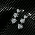 thumbnail image 2 of 18k White Gold Plated 925 Sterling Silver 5A CZ Diamond Stud Dangle Earrings Women Jewelry, 2 of 6