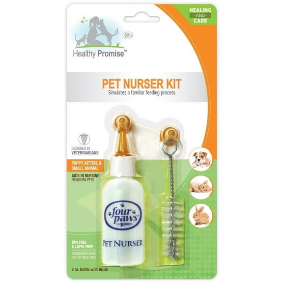 [Pack of 4] Four Paws Healthy Promise Pet Nurser Bottle with Brush Kit 1 count