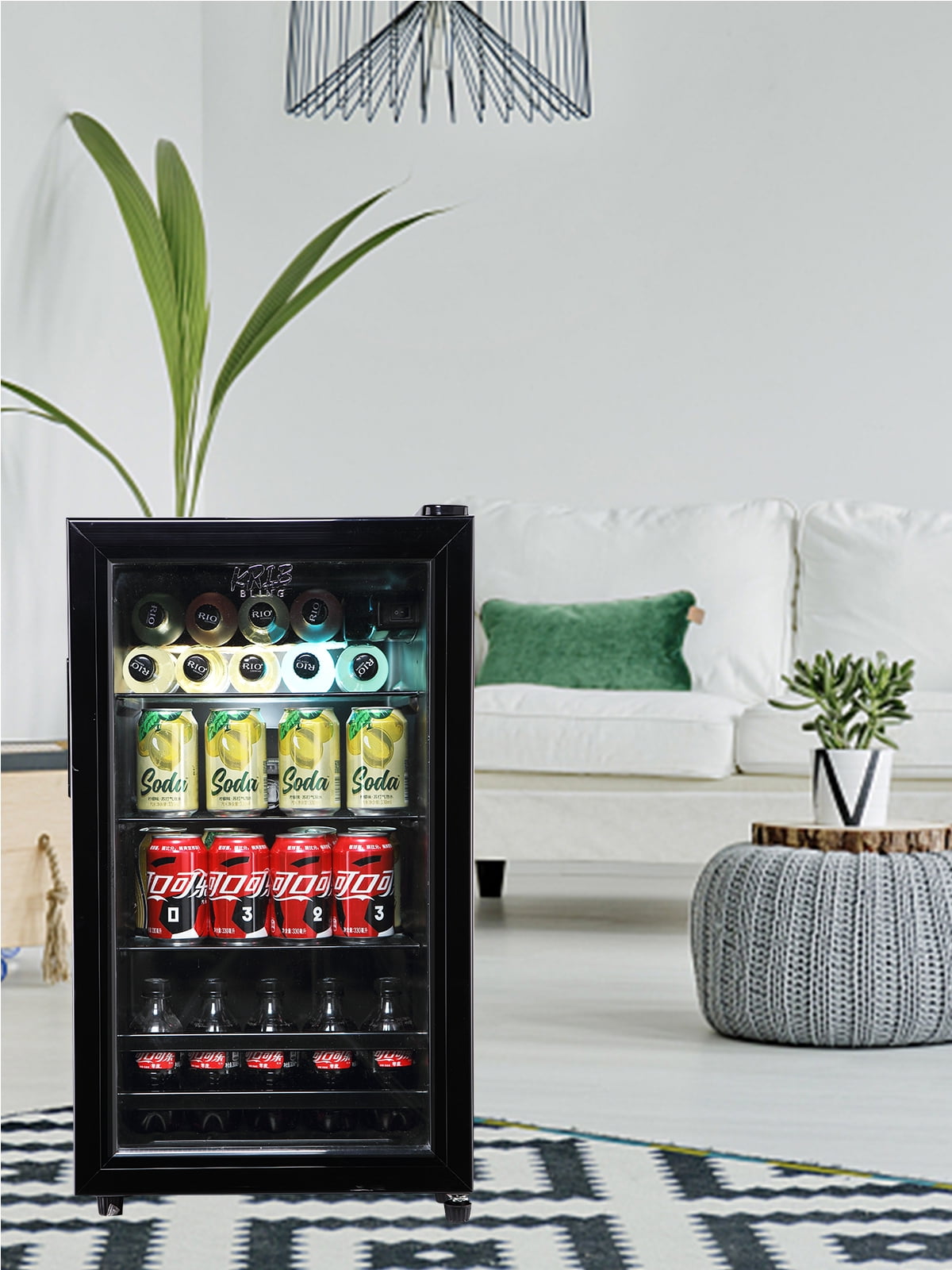  Kndko Beverage Refrigerator Cooler - Mini Fridge Soda or Beer,  Small Wine or Champagne Cooler for Home and Bar,Small Drink  Dispenser,Electronic temperature control,3.1Cu.Ft,Black : Appliances