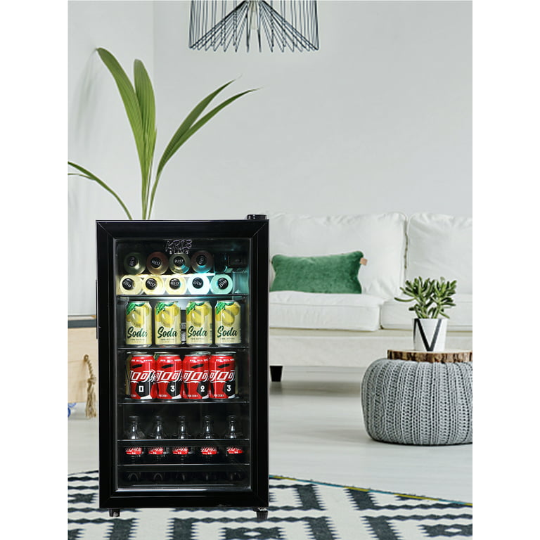 17.13 in. 10-Bottle Wine and 75-Can Beverage Cooler, Mini Refrigerator with  Wire Adjustable Shelving for Office, Bar
