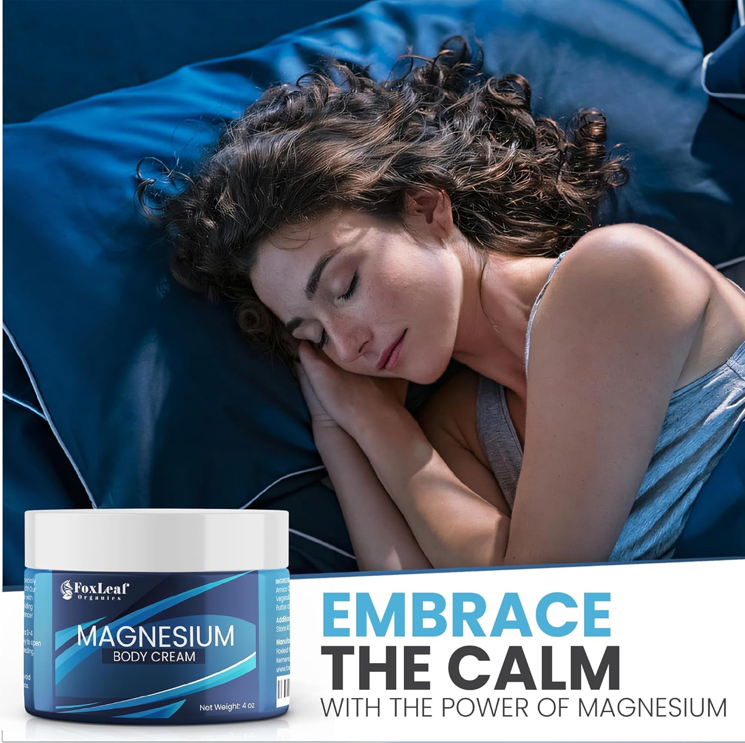 Magnesium Cream for Pain, Sleep, Restless Legs, Muscle Soreness, Cramps | Lavender | 4oz
