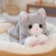 thumbnail image 1 of Muñeco de peluche de gato simulado de 53 cm, suave, color blanco y gris, regalo de cumpleaños, decoración para mascotas, 1 of 5