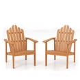 thumbnail image 1 of Gymax 2Pcs Stackable Adirondack ChairsAcacia Wood Chairs w/Slatted Backrests & Seats, 1 of 9