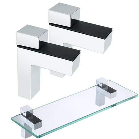 

2x F Shape Metal Adjustable Shelf Clamp Glass Shelf Support Plate Holder Bracket