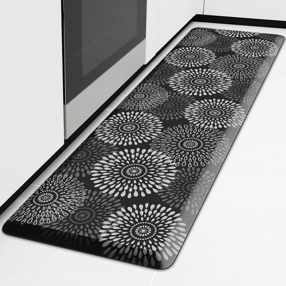 Alfombra de cocina LuxStep, impermeable, antifatiga, 17,3 x 60 cm, color negro