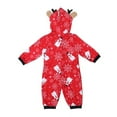 thumbnail image 4 of Christmas Family Matching Pajamas Set Reindeer Hooded Onesie Zipper Romper Holiday Sleepwear Nightwear, Baby 3-6 Months, 4 of 9