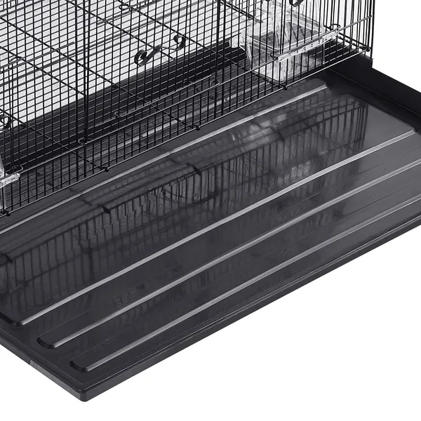 30 Inch Large Metal Bird Cage for Parakeets, Cockatiels, Lovebirds, and Canaries with Rolling Stand and Removable Tray