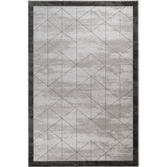 Grey Striped Area Rugs for Living Room Washable Rugs Boho Moroccan Area Rug Soft Neutral Geometric Bohemian Carpet Distressed Indoor Rug for Bedroom Dining Room Office Foldable Nonslip Rug