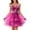 Hot Pink, variant on Elegant Womens Tutu Short Dresses Solid Color Halter Spaghetti Strap Fitted Lace Layered Sequined Bow Detail Party Event