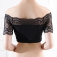 thumbnail image 6 of Lace Bras for Women Padded Bandeau Bra Short Sleeve Convertible Bralettes Basic Layer Off Shoulder Top Bra, 6 of 9
