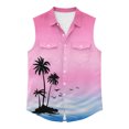 thumbnail image 4 of Noric Men's Sleeveless Hawaiian Shirt Print Button Up Tank Tops Loose Fit Beach Vest for Summer Holiday, 4 of 6