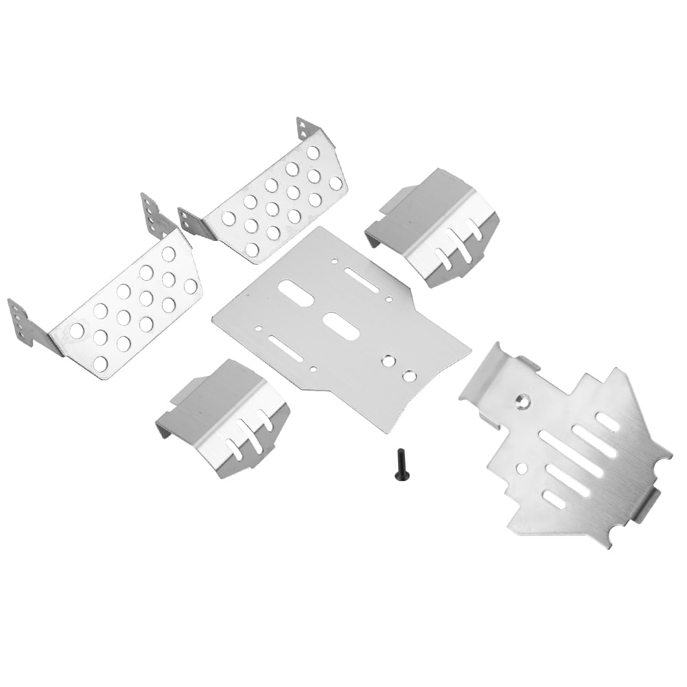 Stainless Steel Chassis Armors Protection Skid Plate for Traxxas TRX-4 RC Car RC Part Accessory Silver 6 Pcs RC Chassis Armors Set