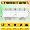 thumbnail image 4 of Divisor de Cable Coaxial Digital 8 VíAs 5-2400 MHz, Compatible con RG6, Funciona Conexiones TV AnalóGicas/Digitales e Internet, 4 of 5