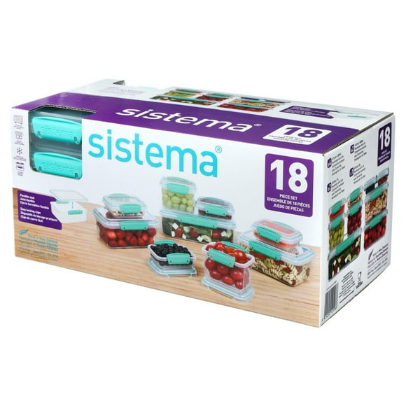 Sistema Klip It Food Storage Containers, Accents Collection, Teal