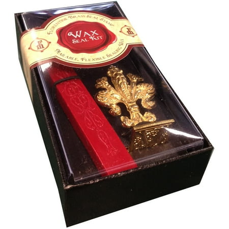 JAM Letter V Wax Seal Set, 1/Pack, Brass Stamp & Red Wax Stick