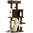 thumbnail image 1 of PawHut 41 Inch Cat Tree with Scratching Posts, Cat Bed, Condo, Brown, 1 of 10