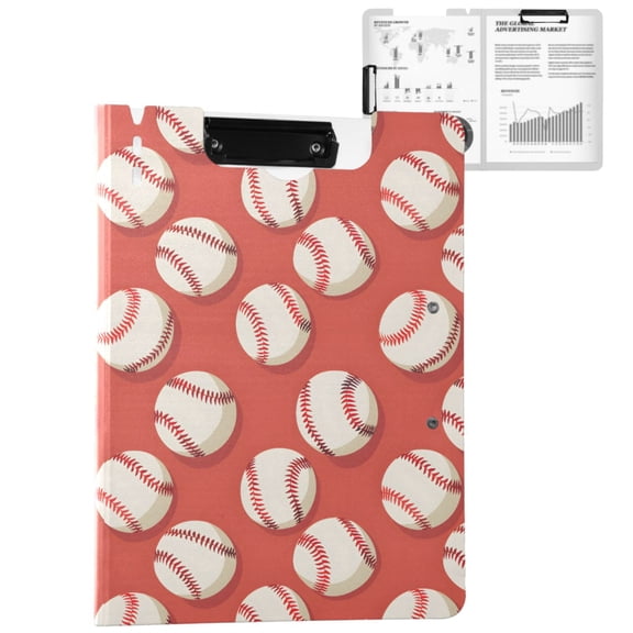 ALAZA Baseball Red A4 Foldable Clipboard 360 Degree Folder Binder