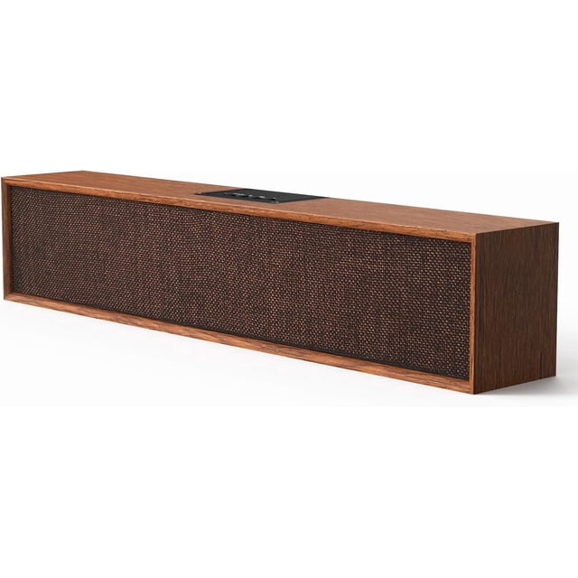 Retro Computer Speakers - Wooden Sound Bar with Bluetooth 5.3 & USB | Universal Compatibility for PC, Desktop, Laptop, Monitor, Tablet & Smartphone