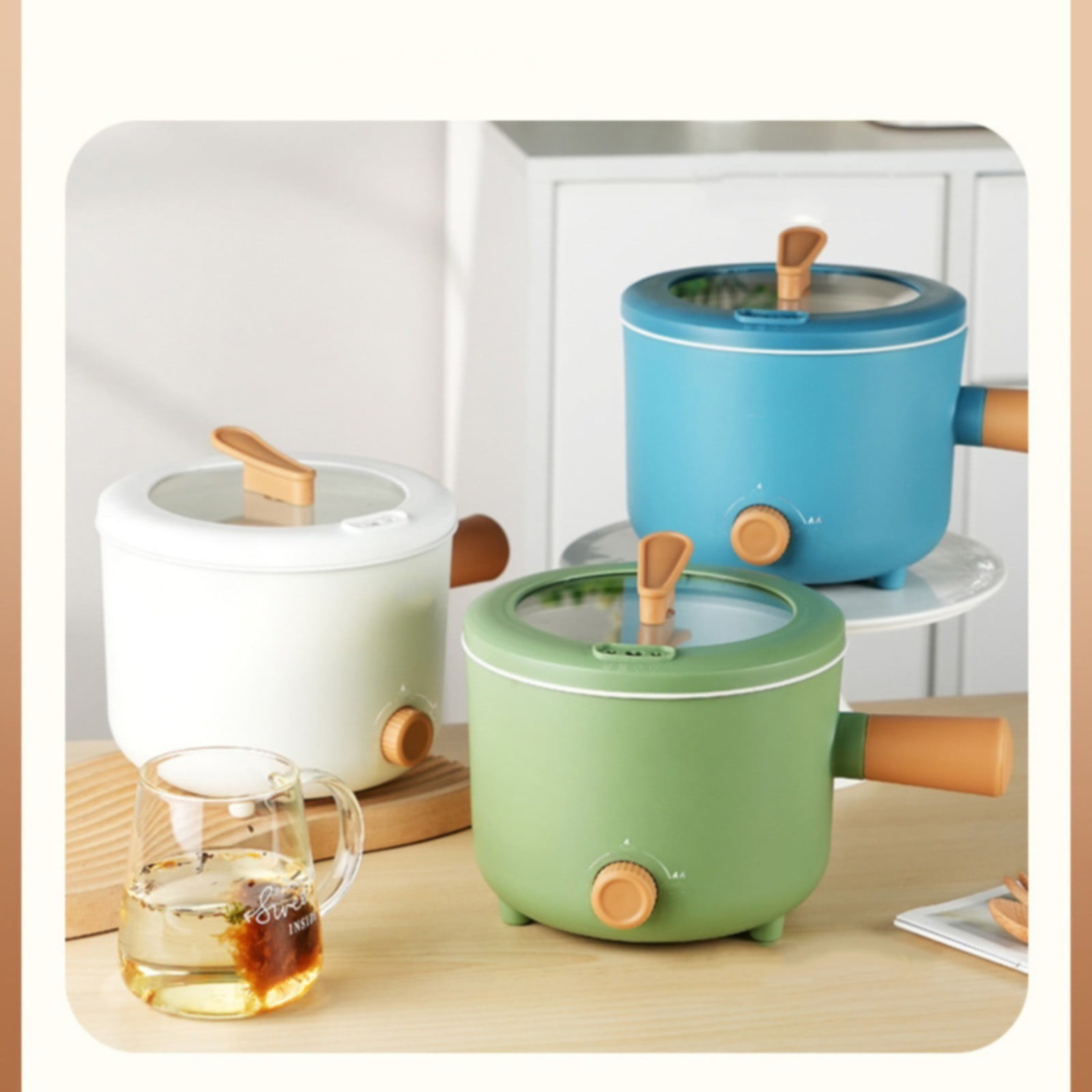 Electric Cooking Pot Multifunctional Non Stick Electric Cooking Pot 2 Gear Mini Hot Pot Cooker With Handle Electric Hot Pot Suitable For Dorm Small Families Apartments Hotel