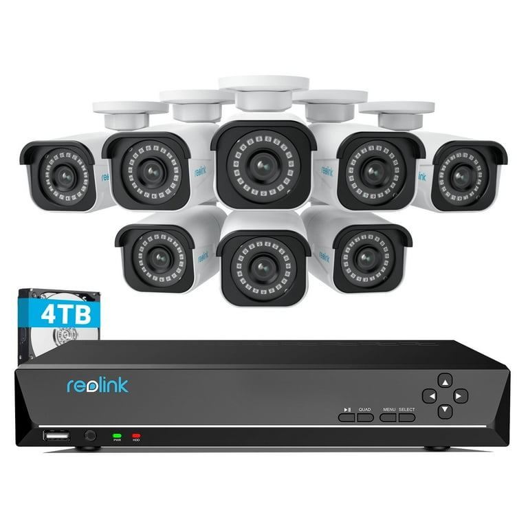 Reolink, 4K Security Camera System, 16CH NVR with 8pcs 8MP PoE IP