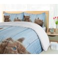 thumbnail image 5 of Ambesonne Animal Duvet Cover Set, Kitten Best Friend, 2-Calking, Sky Blue Caramel, 5 of 7