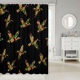 thumbnail image 2 of Manfei Minimalst Duck Camo Shower Curtain 72Wx78L, Vintage Camouflage Bath Curtain, Black Tan, 2 of 5
