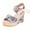 Blue, variant on OAVQHLG3B Fashion Women Solid Summer Ladies Bandage Sandals Slope Heel Casual Beach Shoes