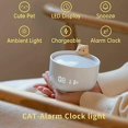 thumbnail image 5 of Cat Smart Alarm Clock LED Night Light USB Charging Cute Sleeping Atmosphere Multiple Bedside Function Wake Up LightsYellow, 5 of 5