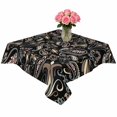 thumbnail image 2 of Boho Black Floral Table Cloth Waterproof Tablecloths, Farmhouse Botanical Vintage Paisley Flower Tablecloth Dining Table Cover for Kitchen Party Tabletop Outdoor, Square Tablecloth 60x60 Inch, 2 of 9