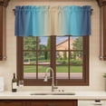 thumbnail image 6 of 2 Pack Valances for Window, Blue Teal Ombre Short Curtains for Kitchen Bedroom Living Room, Modern Yellow Gradient Farmhouse Art Rod Pocket Small Window Treatment Valance Drapes 42 x 18 Inch, 6 of 8