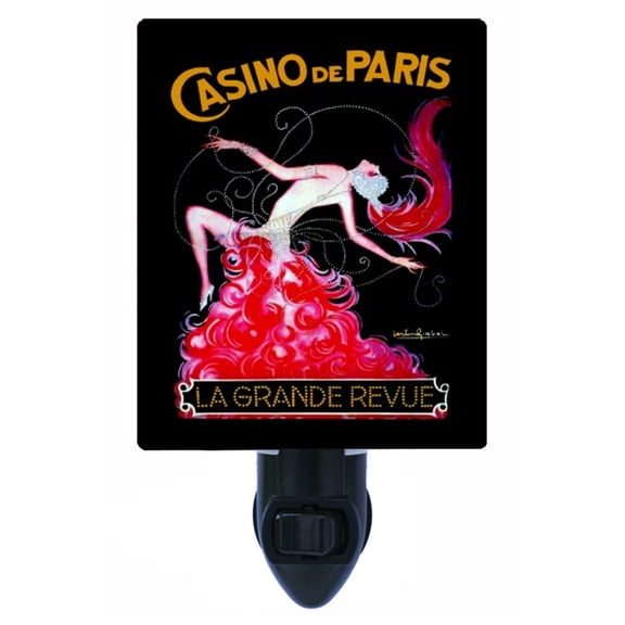 Night Light - Casino De Paris. | Vintage Themed Theme, Includes Free Switchable Insert, 4W Bulb, E12 Base