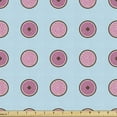 thumbnail image 1 of Dessert Fabric by the Yard, Donuts Strawberry Flavour and Chocolate Pie Rose Jam Bicolour Design, Upholstery Fabric for Dining Chairs Home Decor Accents, Pale Blue Pale Fuchsia by Ambesonne, 1 of 5