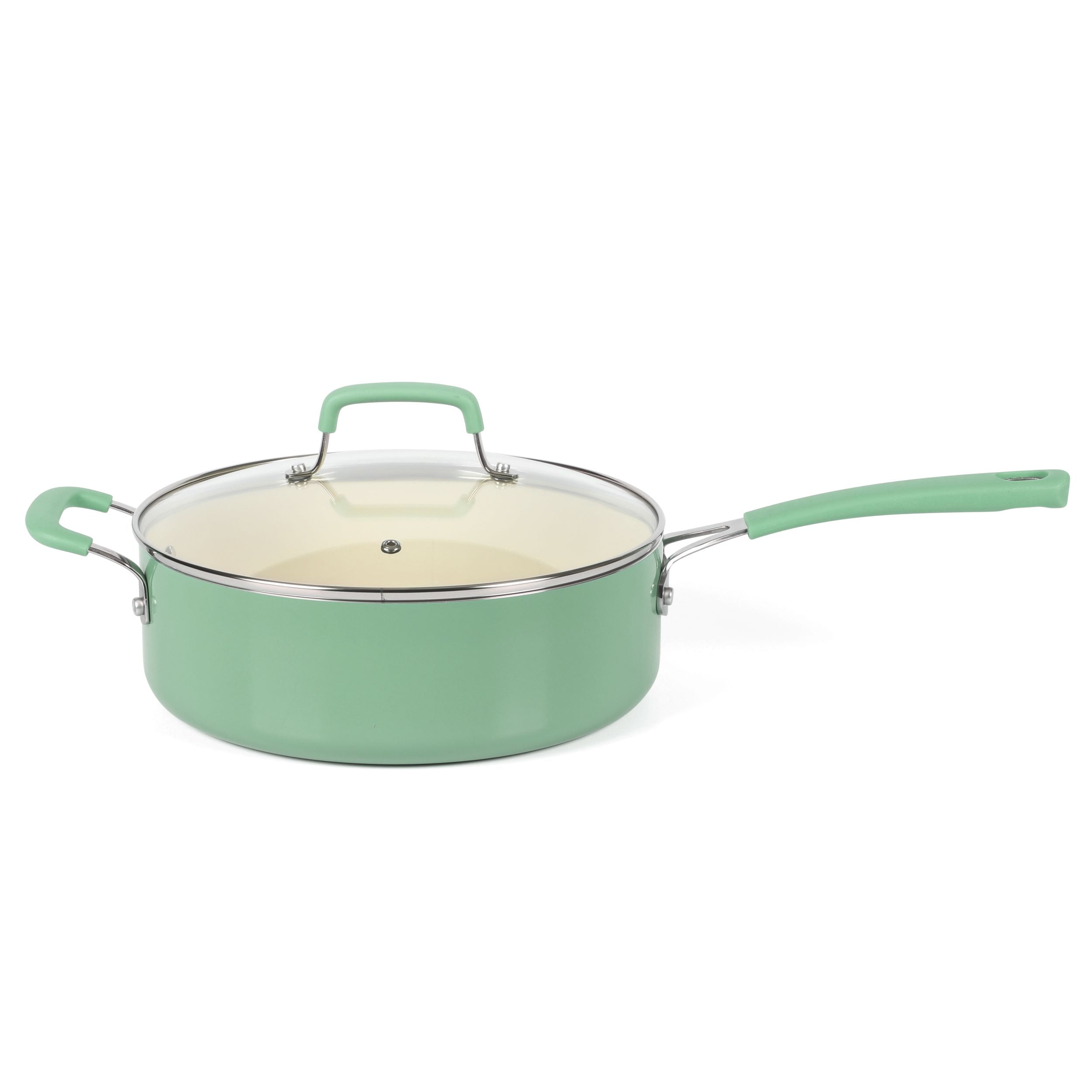 Martha Stewart Kitchen 4.5 Quart Nonstick Ceramic Saute Fry Pan with Lid
