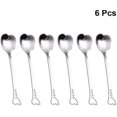 thumbnail image 1 of cucharas de acero inoxidable con forma de corazón, cucharas de postre y cucharas de café., 1 of 3