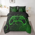 thumbnail image 2 of Erosebridal Gaming Gamepad Bedding Sets Queen Size, Green Comforter Sets with Sheets, Geometry Abstract Decor, Reversible 7-Piece, 2 of 5