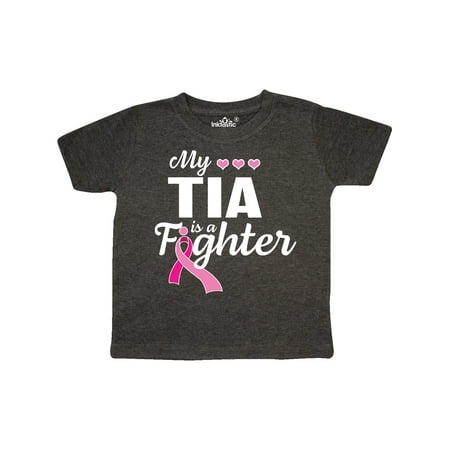 

Inktastic Breast Cancer Awareness My Tia is a Fighter Gift Toddler Boy or Toddler Girl T-Shirt