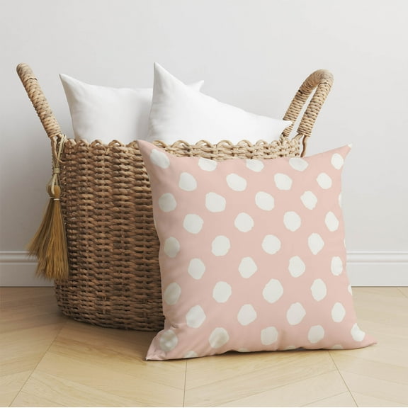 Large Dot Pink Throw Pillow