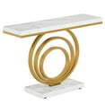 thumbnail image 3 of Spaco Narrow Console Table, 41" Entryway Sofa Table with Ring Base, Console Table for Indoor as Home, Living Room, White & Gold, 3 of 4