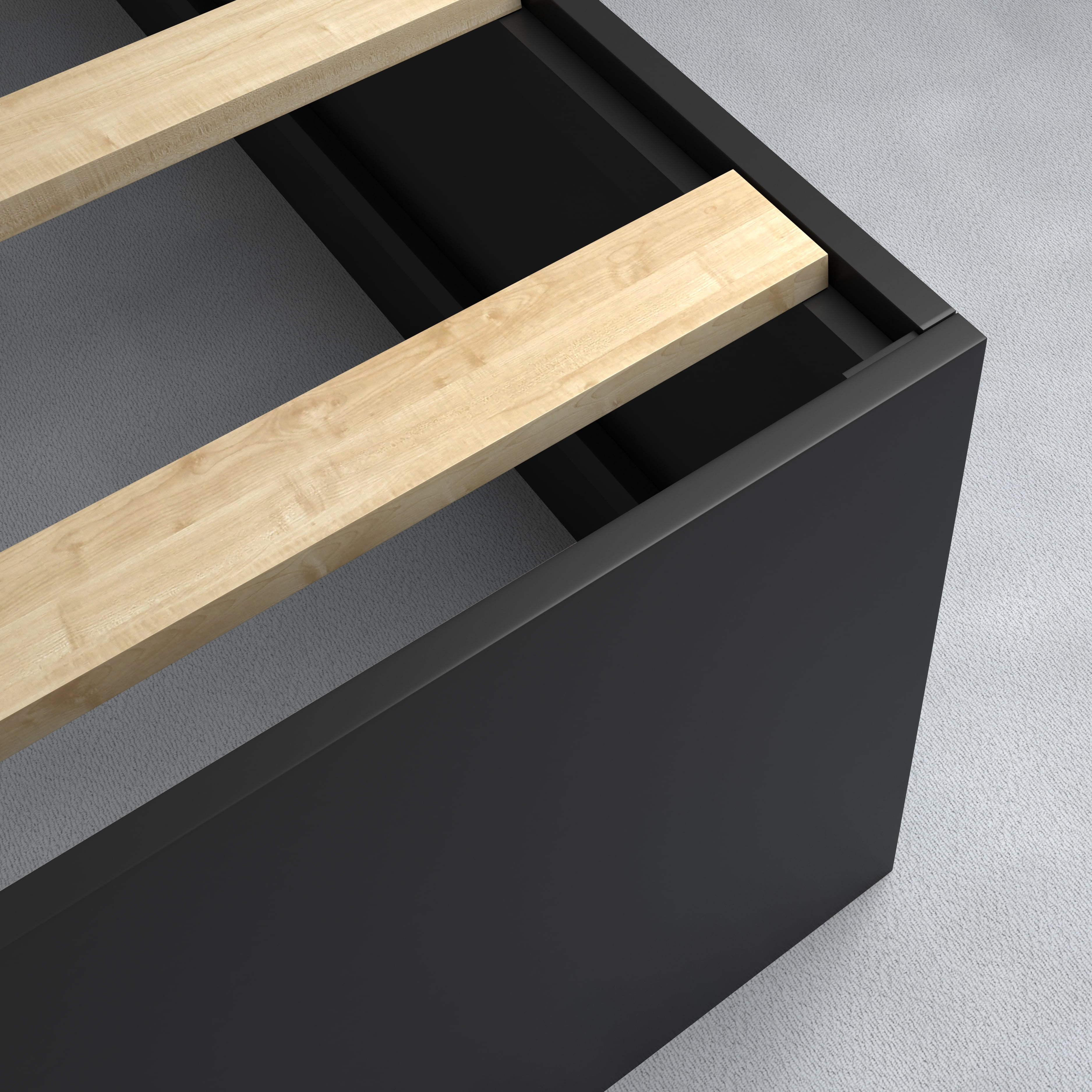 Premier Beckett King Black Modern Platform Bed Frame Base