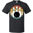 thumbnail image 3 of Inktastic Bowling Pins Ball Bowler Retro Sunset T-Shirt, 3 of 5