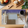 thumbnail image 2 of Purple Brown Placemats Set of 4, Blue White Paint Mottled Painting Texture Placemats for Dining Table, Place Mats for Kitchen Tabletop, Waterproof Wipeable Dining Table Mats Set, 2 of 9