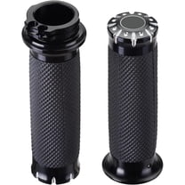 Hand Grips 1 Inch Motorcycle Handlebar Grips Cable Throttle Compatible for Honda Yamaha Suzuki Kawasaki Harley Davidson Sportster Touring Dyna Softail 883 1200 Black