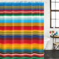 thumbnail image 3 of Shower Curtain Bathroom Set Mexican Colorful Stripe Waterproof Fabric Shower Curtains with Grommets&Hooks, Privacy Bath Curtain for Bathtub 72x72in, 3 of 9