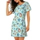 thumbnail image 2 of Fotbe Sea Shells 2 Bata de Dormir para Mujer con Estampado, Camisón de Algodón de Manga Corta, Ropa de Dormir Casual, 2 of 6