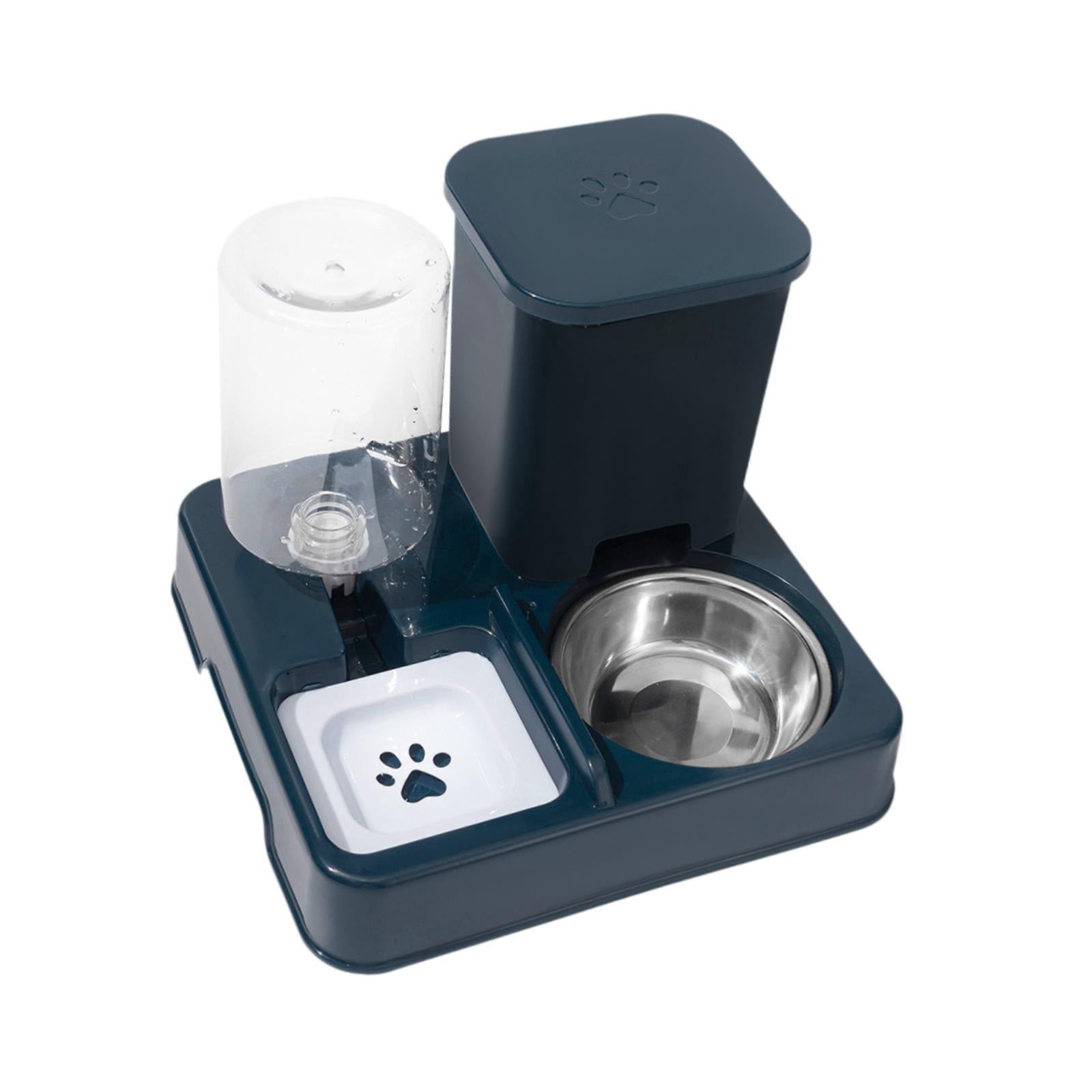 balikha Automatic Dog Cat Feeder 2 in 1 Feeder and Water Dispenser Easily Clean Large Capacity Dry and Wet Separation for Dogs Rabbits dark blue