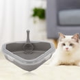 thumbnail image 6 of Bvdfgk Cat Litter Tray Bedpan Cat Sand Tray Triangle with Scoop Low Entry Easy to Clean Gray, 6 of 9